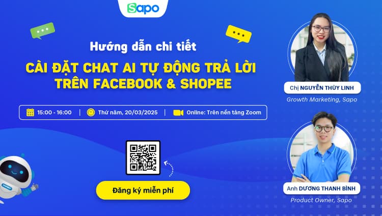 Workshop: "Tối ưu hóa bán hàng đa kênh: Hướng dẫn chi tiết cài đặt Chat AI - tự động trả lời trên Facebook & Shopee"