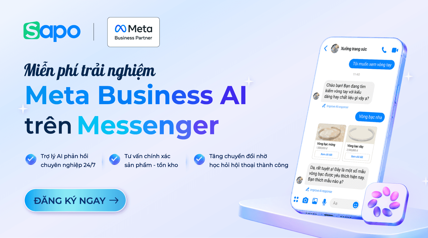 Sapo tích hợp Meta Business AI cùng Chat OmniAI - Tối ưu vận hành, chăm sóc khách hàng đa kênh