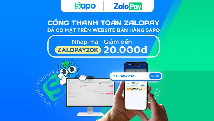 Chính thức tích hợp cổng thanh toán ZaloPay trên website bán hàng Sapo