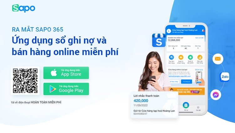 Ra mắt Sapo 365 - Ứng dụng sổ ghi nợ và bán hàng online miễn phí