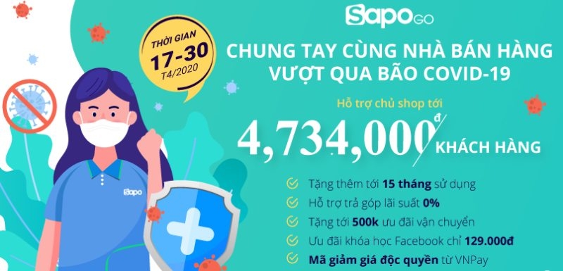 Sapo GO khuyến mại khủng cho nhà bán hàng trên Sàn TMĐT và Facebook