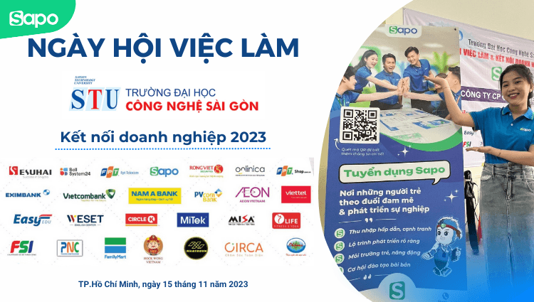 Sự kiện: Sapo đồng hành cùng Trường Đại học Công nghệ Sài Gòn trong “Ngày hội việc làm và Kết nối doanh nghiệp 2023”