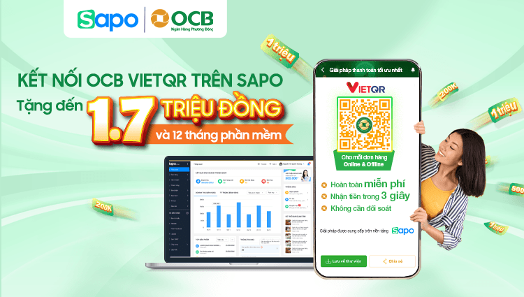 SAPO và OCB hợp tác ra mắt giải pháp thanh toán OCB VietQR trên nền tảng Sapo