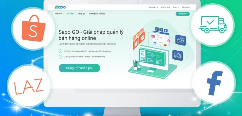 Sapo GO - Thêm gói dịch vụ phù hợp với từng shop bán hàng online