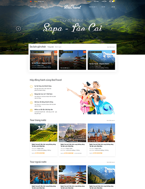 Thiết kế website du lịch đẹp, chuyên nghiệp hút hàng triệu khách